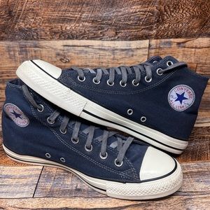 Converse Chuck Taylor All Star High Mens Sz 9.5 Navy Blue Canvas Shoes Sneakers